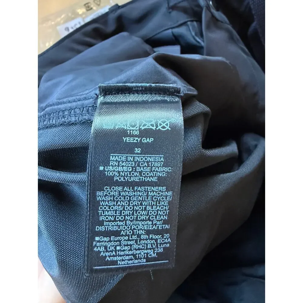 Yeezy Gap Cordura Cargo Pant Black Utility Drawstring Waist Kanye West NWT